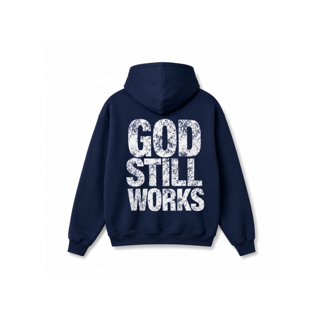 GodStillWorks Navy Hoodie