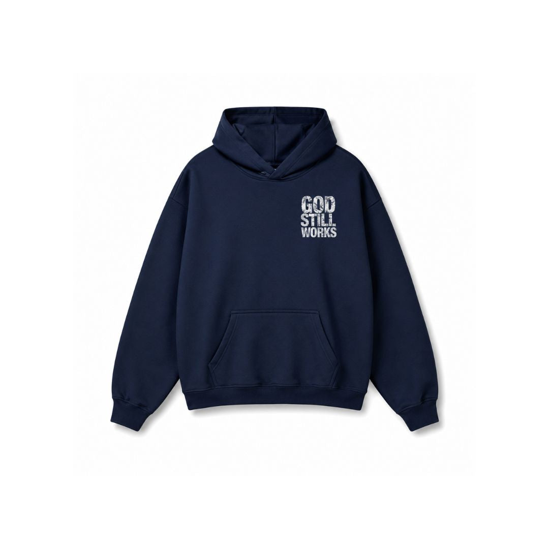 GodStillWorks Navy Hoodie