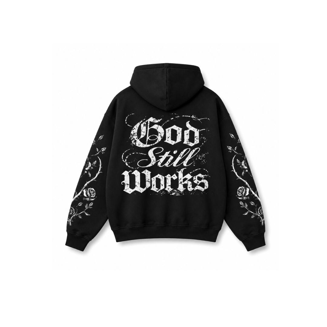 GodStillWorks Floral Hoodie